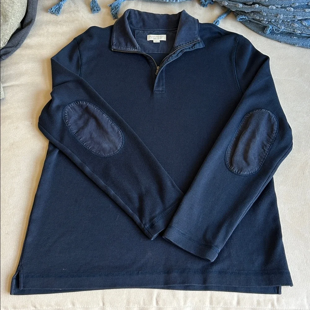 Banana Republic 1/4 Zip Pullover Sweater Elbow Patches Long Sleeve Men’s Size XL